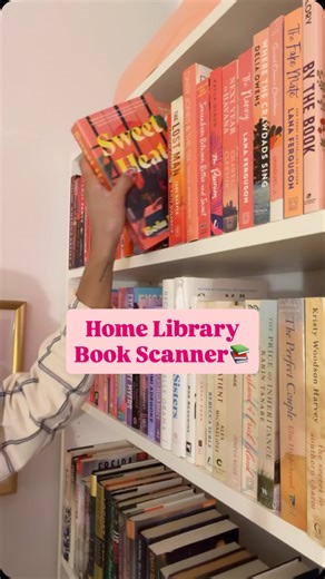 Ashley Justine on Instagram: "This scanner was top of my Christmas list! I’m so happy to have a full inventory of my books. I linked it on my LTK (link in bio) And the app I’m using to keep track is @libib 🫶🏽 Comment below any guesses of how many books I have in total!📚 #librarycafe #homelibrary #bookstagram #booklover #bookaddict"