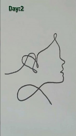 Day; 2 - Woman's face drawing| 15 days continuous line drawing challenge