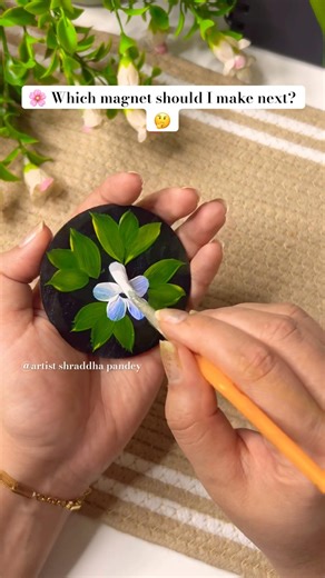Fridge magnet day 2#shorts #viralvideo #trending #flowerpainting #myart