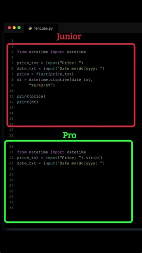Junior vs Senior Python Parsing User Input