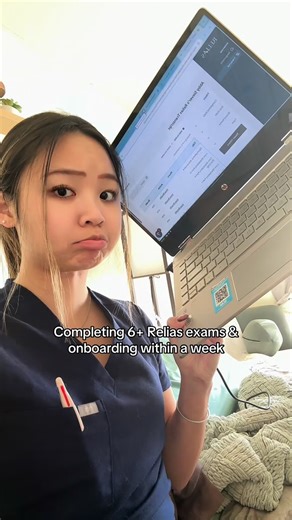 Abby on Instagram: "Just signed my very first travel nurse job!! I’m so excited for this contract and this 💰💰 but wow onboarding was intenseeee and these Relias exams had me sat at a desk with a coffee fr. #travelnurse #nurse #nursing #nursingstudent #nurselife"