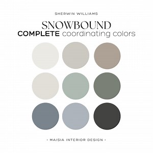 SNOWBOUND Sherwin Williams Color Palette of the Year 2025 Whole House Paint Palette BEST White Color for Interior Neutral Color Scheme - Etsy