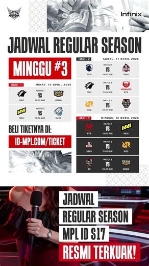 Jadwal Regular Season MPL ID S17 Week 3 🇮🇩 🇮🇩 #shorts #mplid #mplindonesia #mplids17 #mlbb #mpl #fyp