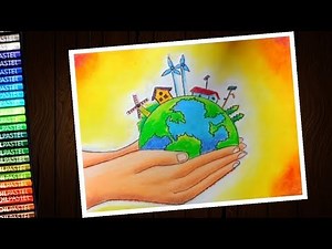 How to draw energy conservation (save energy) poster - step by step