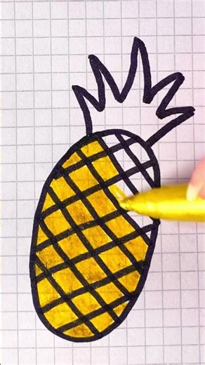 Let’s Color a Pineapple 🍍 | Coloring for Kids #coloring #pineapple #kids #easydrawing #shortsfeed