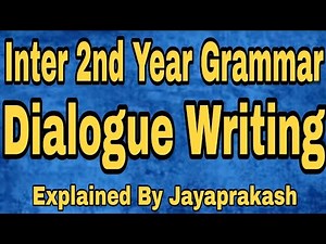 Inter second year English Dialogue Writing explained by Jayaprakash