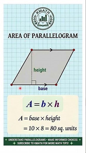 Area of Parallelogram #maths #geometry #parallelogram #areaofparallelogram