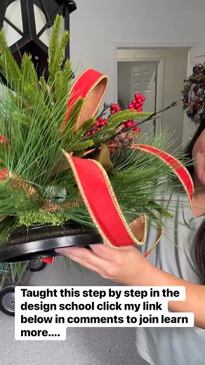 Light up your winter nights with a little ribbon greenery Christmas magic! ❤️💫 | Gal vs glue gun