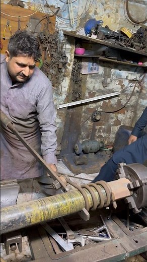 Forging a Heavy-Duty Compression Spring on Old Vintage Lathe | Simple Iron Rod Build #youtubeshorts