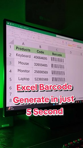 Quick Excel Barcode Generation in 5 Seconds