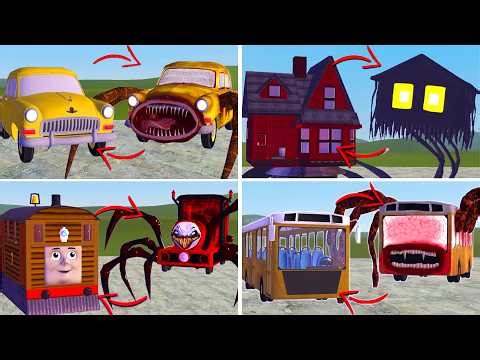 EVERYTHING TURNING INTO MONSTERS : CAR EATER, HOUSE HEAD, CHOO CHOO CHARLES, BUS EATER Garry's Mod