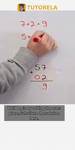 Vertical Addition Explained: 57 + 2 Simplified #Math #ArithmeticOperations #VerticalAddition