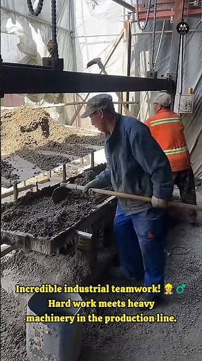 Satisfying Concrete Casting Process! 🏗️ | How Industrial Concrete Blocks Are Made 🧱#shorts