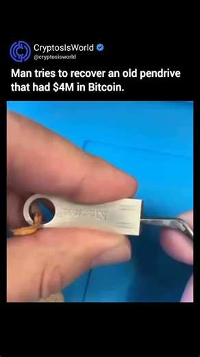 Bitcoin | Crypto | Investing on Instagram: "You’re looking at one of the most stressful data recovery attempts in history. A man is trying to recover an old USB drive that contains access to nearly four million dollars worth of Bitcoin. The problem is simple and terrifying: the device is corrupted, and if it fails during the recovery process, the fortune disappears forever. No password reset. No customer support. No second try. Bitcoin doesn’t live in banks or vaults. It lives on digital keys st