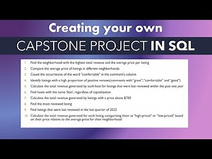 Creating your own Capstone Project with SQL