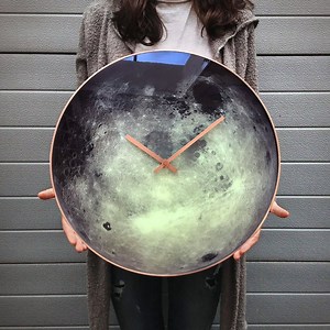 Moon Wall Clock, Moon Glow Clock, Planetary Decor, Glow in the Dark, Large Wall Clock, Space Clock, Cancer Sign, Oversized Clock,lunar Clock - Etsy