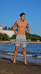 Quick bodyweight routine: 1 round as a kickstarter or warm-up. Do 3-5 rounds for time saver cardio! 🔥 | Jordan Yeoh