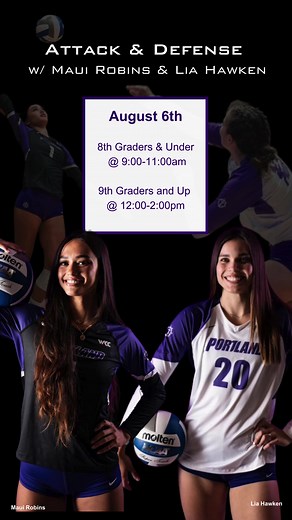 Mark those calendars 🗓️ We are super thrilled to announce skill-based summer camps being run by NCAA D1 collegiate athletes in our very own backyard!! Some of our friends from the women’s volleyball program at the University of Portland are leading camps THIS AUGUST at the end of the Summer ☀️ SIGN UP for some high level, skill-based training, from the experience and wisdom of girls who are currently doing it at the HIGHEST level in school! 🏐 Serve & Pass with Amiyah Eason & Larkin Chock 📆 Au