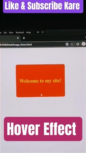 🚀Simple CSS Hover Effect🔥Background Change with Welcome Text #coding #trending #viral #shorts #2025