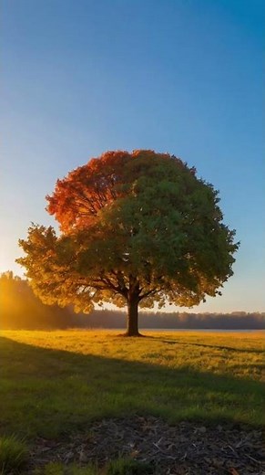 10 seconds timelapse of tree life from spring to autumn #timelapse #sciencefacts #shorts #nature