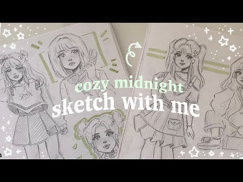 midnight draw with me ♡ chill & cozy sketching 🕯️💕