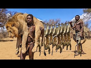 Inside Hadzabe Tribe: Primitive Hunting of Giant Baboons and Lions & Survival Feast