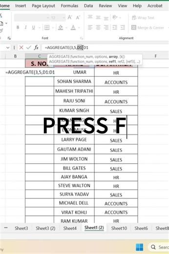 AGGRIGATE FUNCTION #excel #exceltips #viralshort #viralvideo #viralreels #viral #shortsfeed #shorts