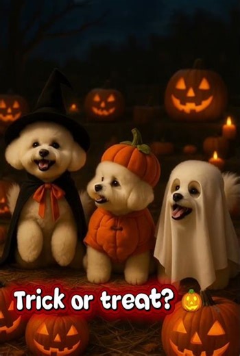 Witch, Pumpkin & Ghost — Bichon Style! ✨