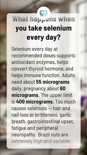 What happens when you take selenium every day?