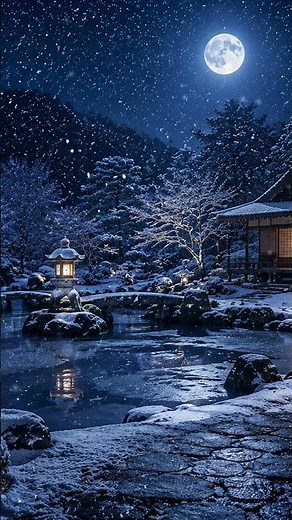 Deep Sleep Japanese Ambient Music｜Snowfall in a Japanese Garden, Fukui, Japan