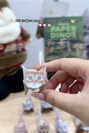 This origami cat kit comes with tons of patterns — so you can build your own mini cat universe! #CatLovers #PaperCats #DIYArt #TikTokshopBlackFriday #TikTokshopcyberMonday