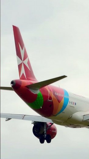 Malta airlines Airbus A320–251 coming from Malta to landing Heathrow airport to London ￼