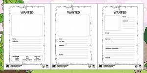 Fee! Fi! Fo! Fum! Wanted Poster Differentiated Worksheets