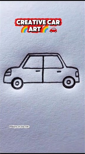 How to Draw a Simple Car 🚗✨ #Shorts #Art