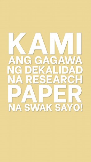 𝐑𝐄𝐒𝐄𝐀𝐑𝐂𝐇 𝐖𝐑𝐈𝐓𝐈𝐍𝐆 𝐒𝐄𝐑𝐕𝐈𝐂𝐄𝐒 𝐍𝐎 𝐃𝐎𝐖𝐍𝐏𝐀𝐘𝐌𝐄𝐍𝐓 Kamusta ka na? Ilang gabi ka na bang puyat because of your research/thesis/dissertation? We have the perfect solution to ease your heavy research load. Kami na muna bahala sa papers mo. NO DOWNPAYMENT rin kami ❤ Yes, kahit magkano pa yang paper mo, tsaka mo lang babayaran once sent na yung paper. Halika usap tayo. 𝗦𝗘𝗥𝗩𝗜𝗖𝗘𝗦: *Proposal Writing (Introduction, Literature Review, Methodology) *Data Presentation, Inte