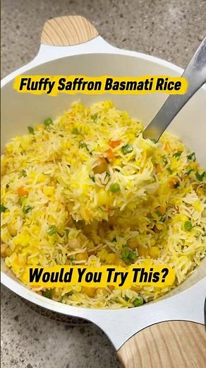 Fluffy Basmati Saffron Rice with Veggies #basmatirice #basmatiricerecipe #youtubeshorts