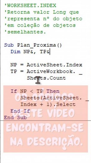 Selecionar planilhas Excel com VBA (selecionar abas - sheets)