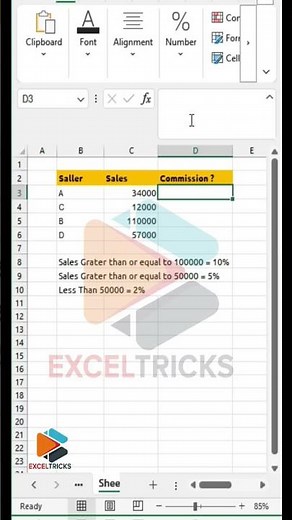 IFs Formula in Excel – Best Trick to Use IFs Function #exceltricks #exceltips