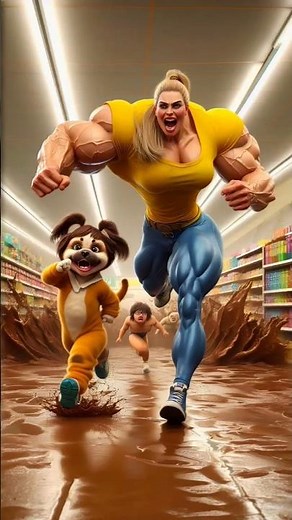 💥 Evolution of Dog : Running in a wet muds ✅️ #doglover #puppy #dog #shorts #copydoggy