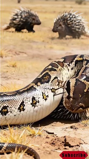 Python Swallows Porcupine but Gets Pierced! Nature’s Shocking Twist 🐍🦔