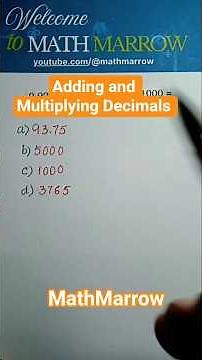 How to multiply and add Decimals @MathMarrow