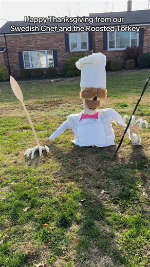Hannah Pauk on Instagram: "Happy Thanksgiving from our Swedish Chef and the Roosted Torkey #thanksgiving #muppets #skeletons #turkeyday #swedishchef"