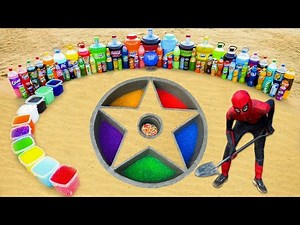 Experiment: Big Toothpaste Eruption from Star pit, Giant Fanta, Mtn Dew, Mirinda, Coca Cola & Mentos