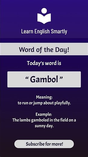 Gambol meaning Word of the Day #LearnEnglishSmartly #easyenglisheveryday