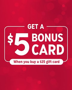 3K views · 27 reactions | The best gifts come with a bonus! When you buy a $25 gift card you get a $5 bonus card! © Freddy’s 2025. Bonus cards available for gift card purchases made in-store only starting 11/26/25 while supplies last. Gift card purchases do not qualify for loyalty points. Bonus cards redeemable 11/26/25 through 1/31/26. | Freddy's Frozen Custard & Steakburgers | Facebook