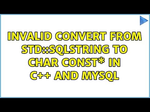 Invalid convert from std::sqlString to char const\* in C++ and Mysql