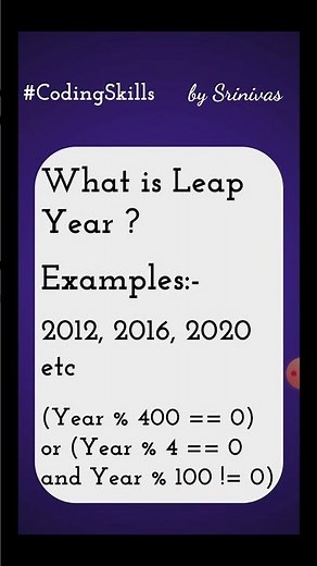 What is Leap Year | Coding Skills