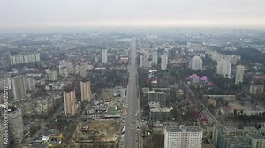 Time lapse of highway in a residential area of Kiev