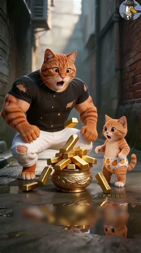 Nhà bị sét đánh sập… Mèo Cam nhặt được hũ kỳ diệu đổi đời sau 1 đêm #ai #shorts #cat #cute #cutebaby