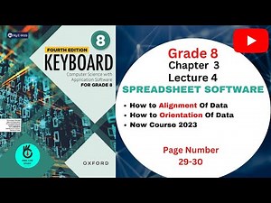 How To Alignment and Orientation Of Data In MS Excel |Lec-4 | Ch-3 | Computer Science | Grade 8 |
